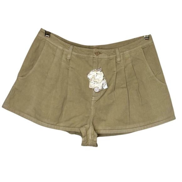 Free People NWT Pleated Khaki Short‎ sz8 - Picture 1 of 7